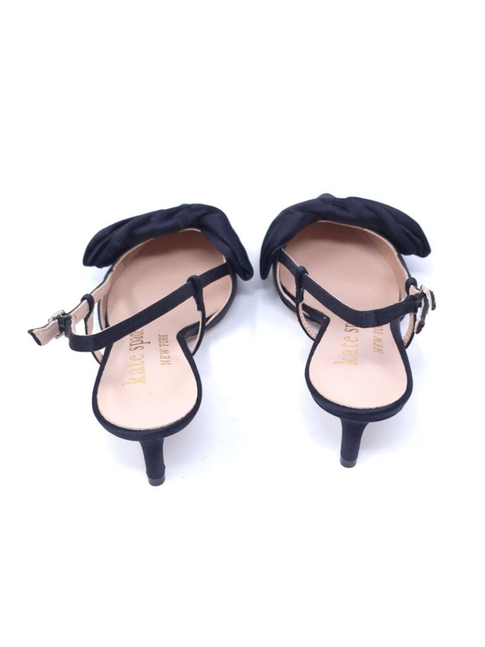 Kate Spade Marseille Satin Bow Slingback Dress Pumps Size 6B Black - Picture 5 of 11